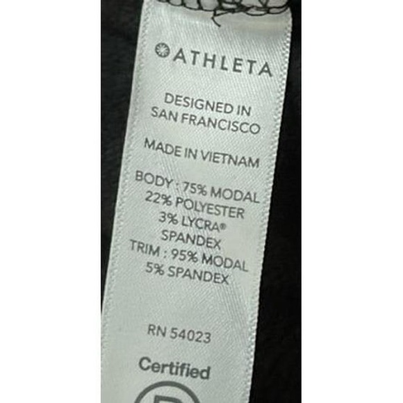 Womens Athleta Coaster Luxe Thumbholes Black Long Sleeve Sweatshirt, - Picture 7 of 7